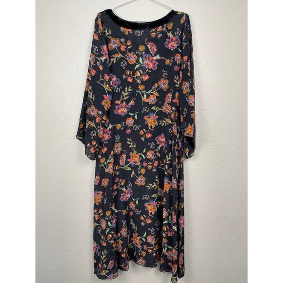 Johnny Was Jade Luca Maxi Dress Black Floral Size Large Silk Boho Whimsigoth NWT - Picture 3 of 10
